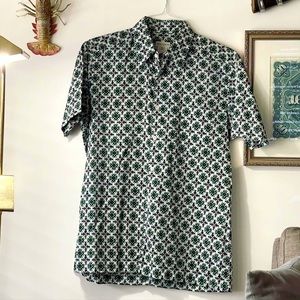 Mens Dries Van Noten (hand printed) short sleeve button up